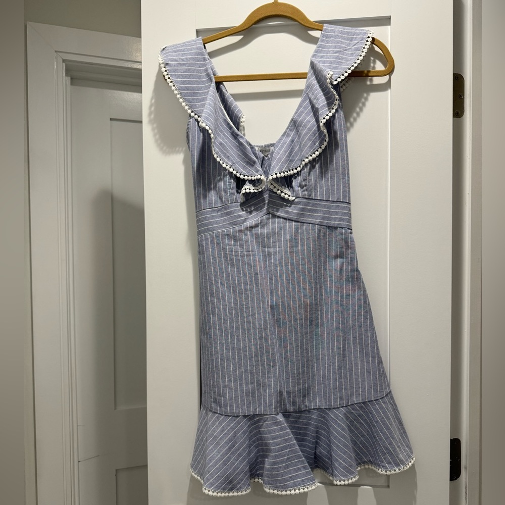 LucyParis - Blue Ruffle Dress - Size S